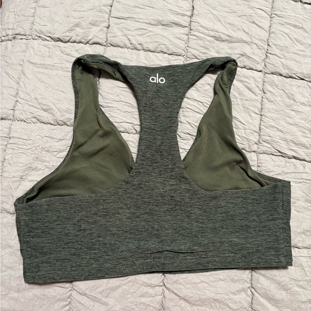 ALO Yoga Deep Green Sports Bra - Picture 2 of 5